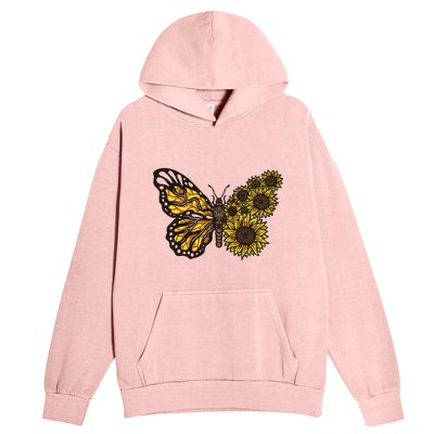 Sunflower Butterfly Urban Pullover Hoodie