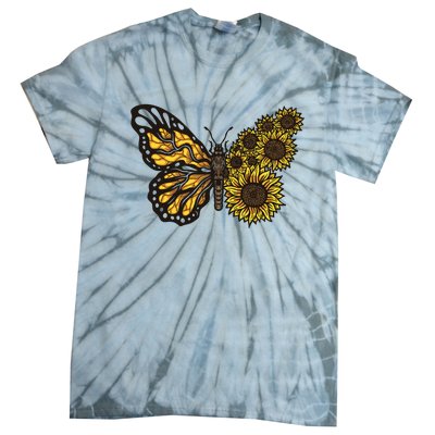 Sunflower Butterfly Tie-Dye T-Shirt