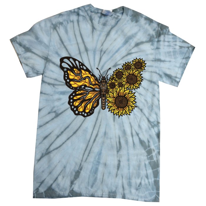 Sunflower Butterfly Tie-Dye T-Shirt