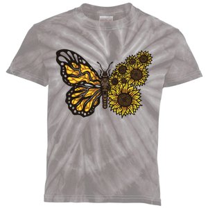 Sunflower Butterfly Kids Tie-Dye T-Shirt