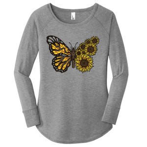 Sunflower Butterfly Women's Perfect Tri Tunic Long Sleeve Shirt