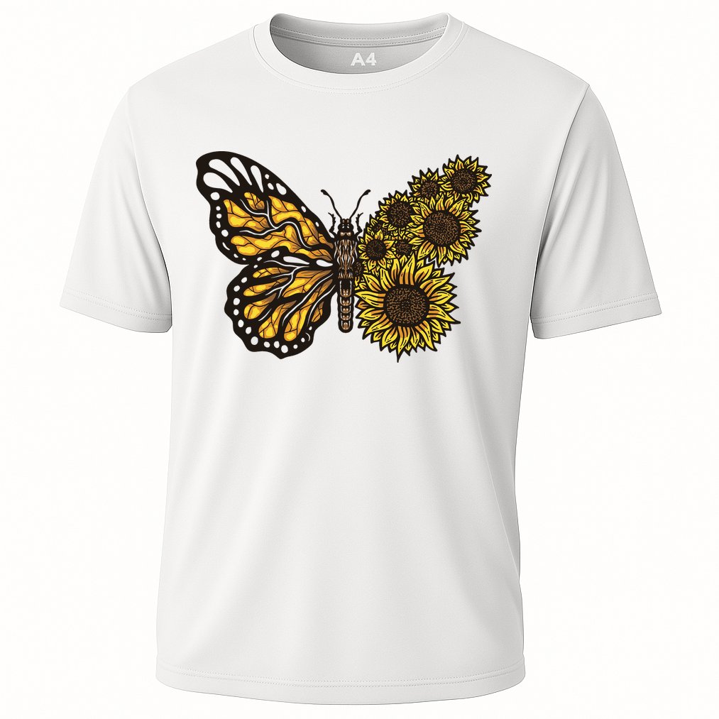 Sunflower Butterfly Cooling Performance Crew T-Shirt