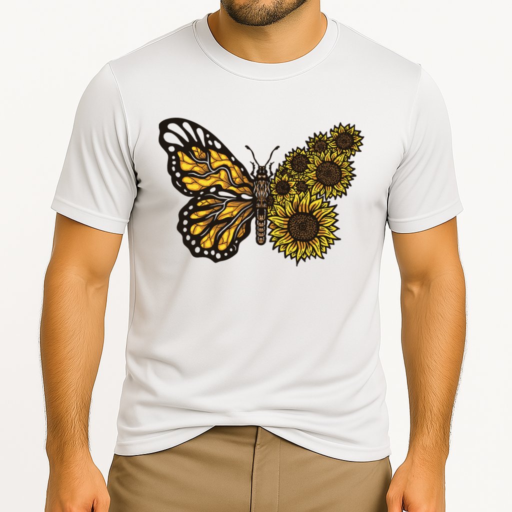 Sunflower Butterfly Cooling Performance Crew T-Shirt