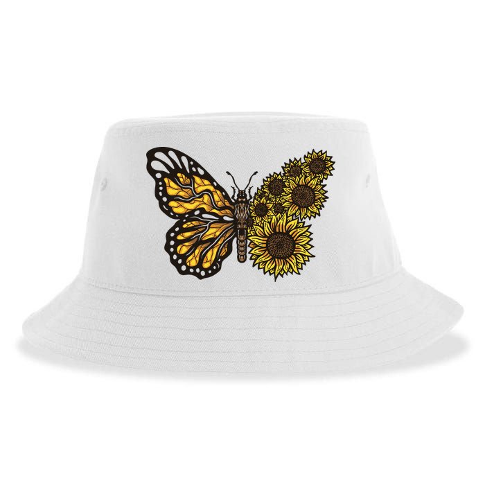 Sunflower Butterfly Sustainable Bucket Hat