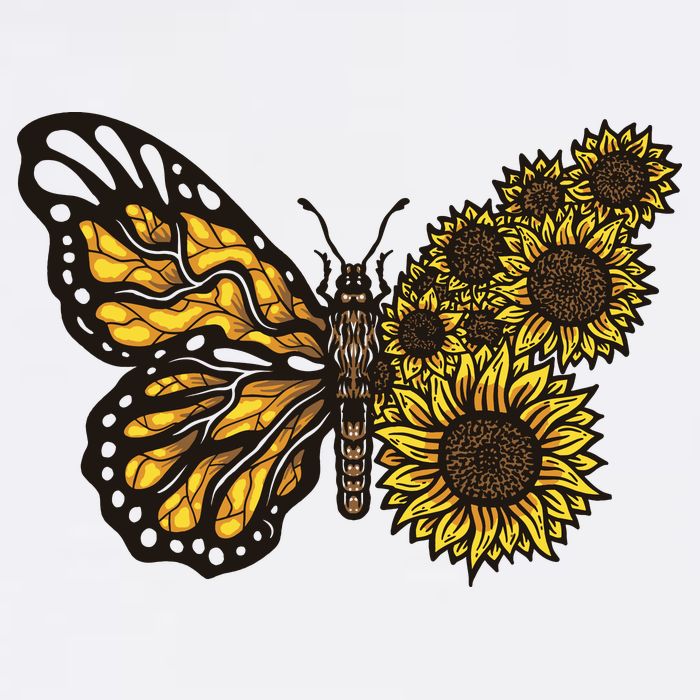 Sunflower Butterfly Sustainable Bucket Hat