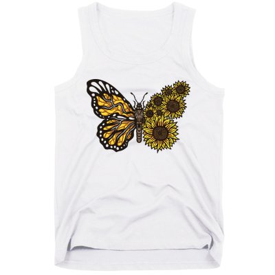Sunflower Butterfly Tank Top