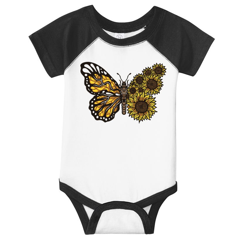 Sunflower Butterfly Infant Baby Jersey Bodysuit