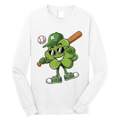 Shamrock Baseball Shirts Funny St Patricks Day Long Sleeve Shirt