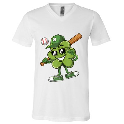 Shamrock Baseball Shirts Funny St Patricks Day V-Neck T-Shirt