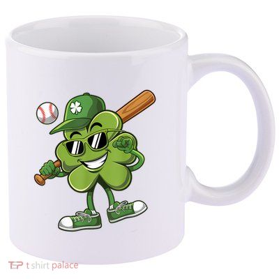Shamrock Baseball Shirts Funny St Patricks Day 11oz C Handle Ceramic Mug