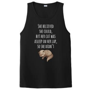 She Believed She Could But Her Cat Was Asleep On Her Lap Cute Gift PosiCharge Competitor Tank