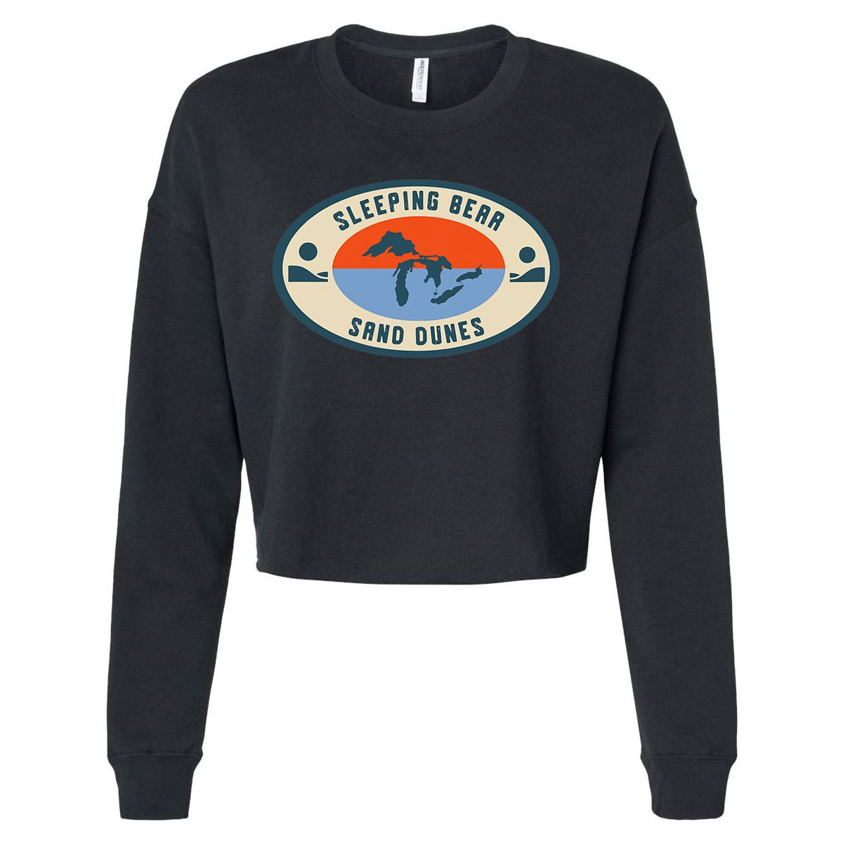 Sleeping Bear Sand Dunes Michigan Michigander Great Lakes Cropped Pullover Crew