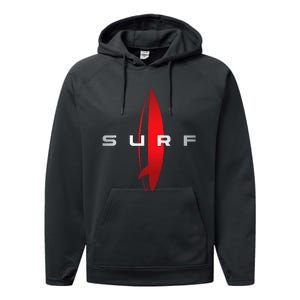 Surf Beach Surfing Surfboarding Beach Surfboard Surfers Performance Fleece Hoodie