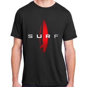 Surf Beach Surfing Surfboarding Beach Surfboard Surfers Adult ChromaSoft Performance T-Shirt