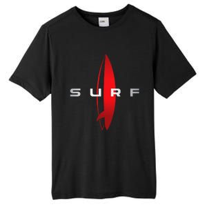 Surf Beach Surfing Surfboarding Beach Surfboard Surfers Tall Fusion ChromaSoft Performance T-Shirt