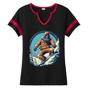 Skateboarding Bigfoot Sasquatch On Skateboard Skater Gift Ladies Halftime Notch Neck Tee