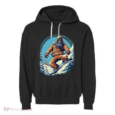 Skateboarding Bigfoot Sasquatch On Skateboard Skater Gift Garment-Dyed Fleece Hoodie
