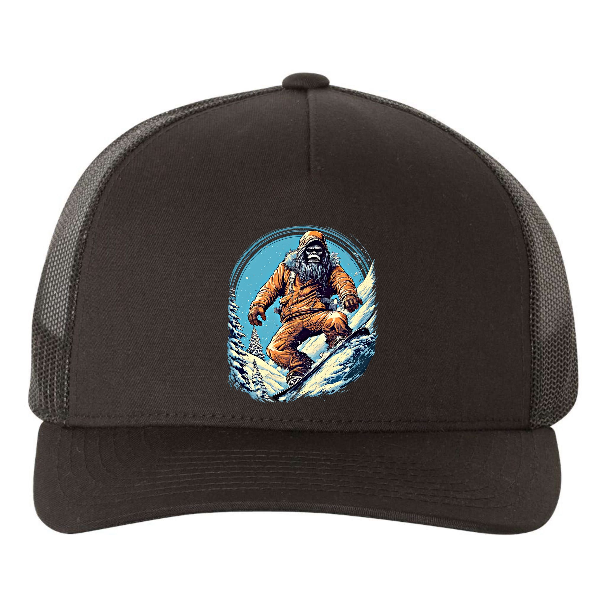 Skateboarding Bigfoot Sasquatch On Skateboard Skater Gift Yupoong Adult 5-Panel Trucker Hat