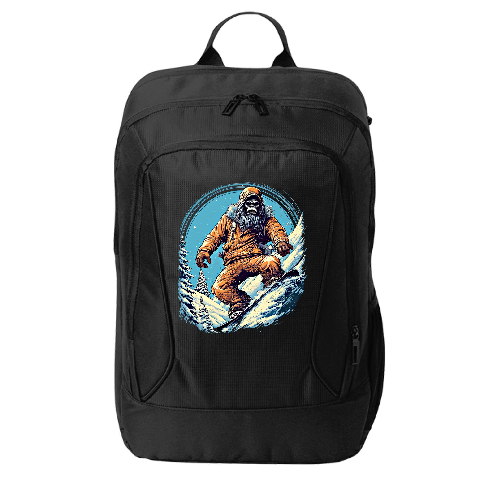 Skateboarding Bigfoot Sasquatch On Skateboard Skater Gift City Backpack