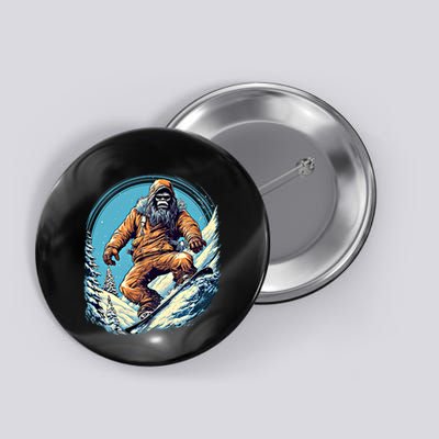 Skateboarding Bigfoot Sasquatch On Skateboard Skater Gift Button
