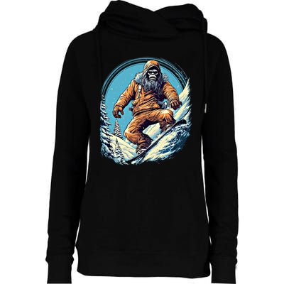 Skateboarding Bigfoot Sasquatch On Skateboard Skater Gift Womens Funnel Neck Pullover Hood