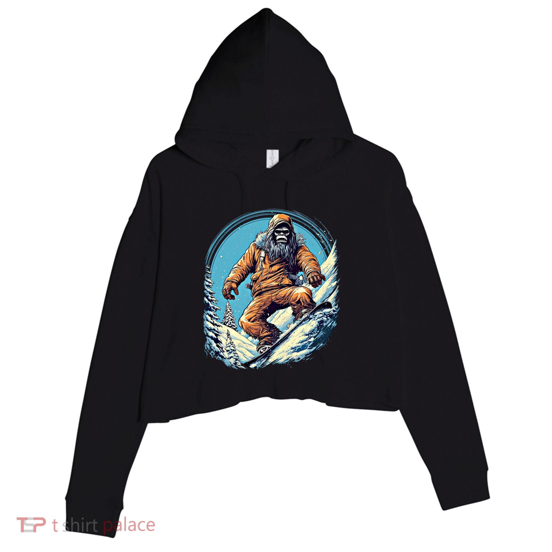 Skateboarding Bigfoot Sasquatch On Skateboard Skater Gift Crop Fleece Hoodie