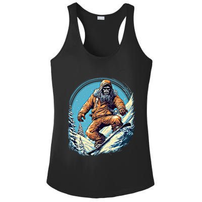 Skateboarding Bigfoot Sasquatch On Skateboard Skater Gift Ladies PosiCharge Competitor Racerback Tank