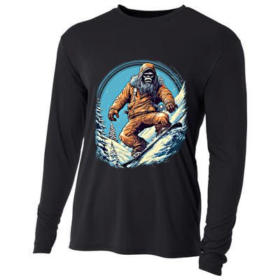 Skateboarding Bigfoot Sasquatch On Skateboard Skater Gift Cooling Performance Long Sleeve Crew