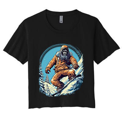 Skateboarding Bigfoot Sasquatch On Skateboard Skater Gift Crop Top