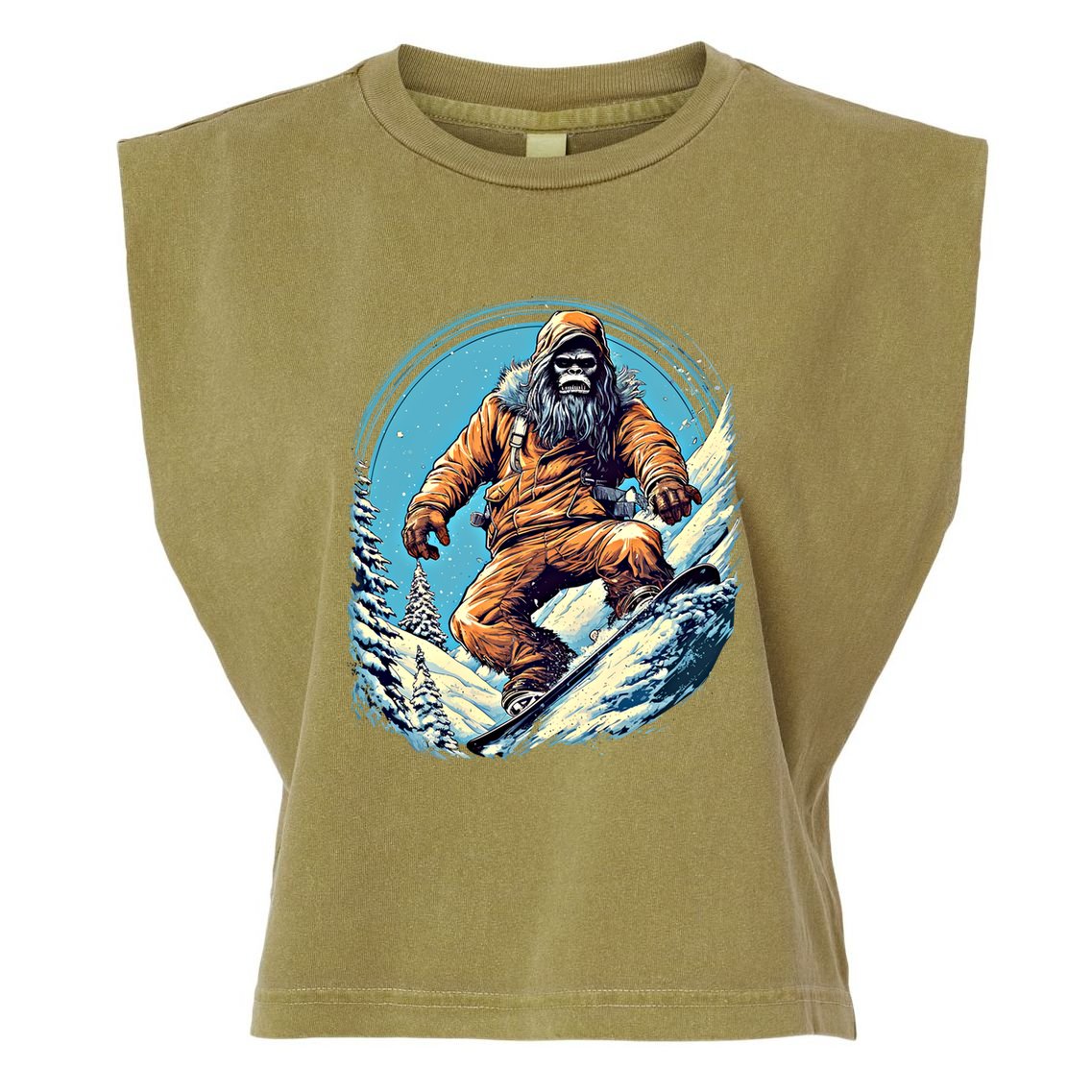 Skateboarding Bigfoot Sasquatch On Skateboard Skater Gift Garment-Dyed Women's Muscle Tee