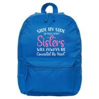 Side By Side Or Miles Apart Sisters Will Always Be Connected Gift 16 in Basic Backpack