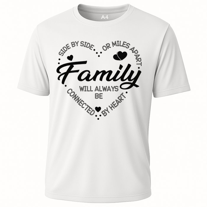Side by Side or Miles Apart Family Heart Family Cooling Performance Crew T-Shirt