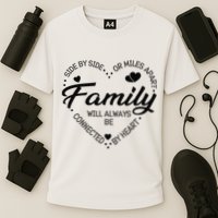 Side by Side or Miles Apart Family Heart Family Cooling Performance Crew T-Shirt