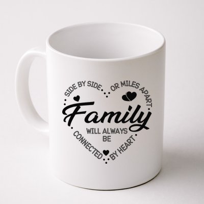 Side by Side or Miles Apart Family Heart Family Mug