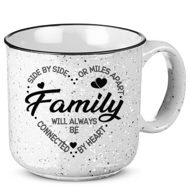Side by Side or Miles Apart Family Heart Family 15oz Campfire Ceramic Mug