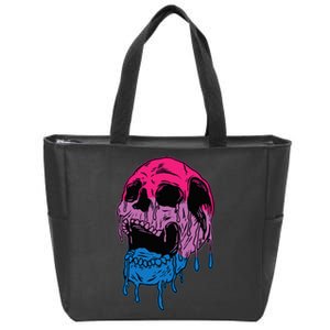 Subtle Bisexual Skull Bi Pride Flag Bisexuality Zip Tote Bag