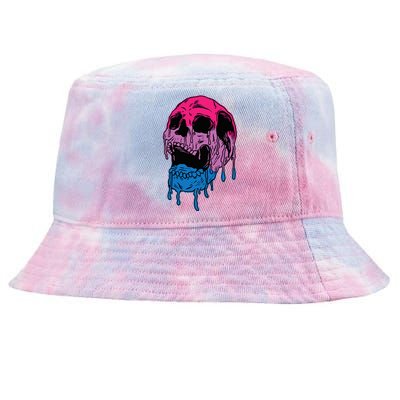 Subtle Bisexual Skull Bi Pride Flag Bisexuality Tie-Dyed Bucket Hat