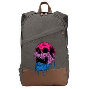 Subtle Bisexual Skull Bi Pride Flag Bisexuality Cotton Canvas Backpack