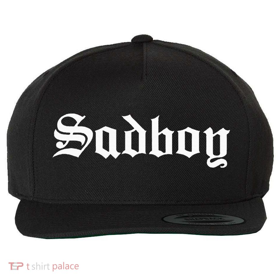 Sad Boy Sadboy Old English Typography Wool Snapback Cap