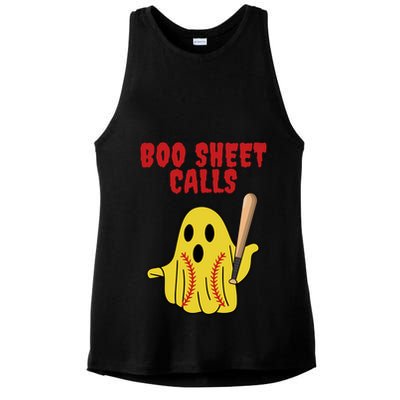 Softball Boo Sheet Calls Halloween Ladies PosiCharge Tri-Blend Wicking Tank