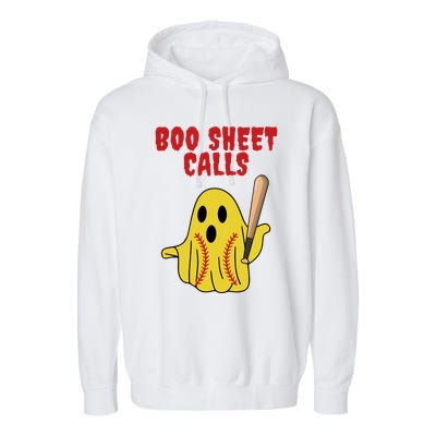 Softball Boo Sheet Calls Halloween Garment-Dyed Fleece Hoodie