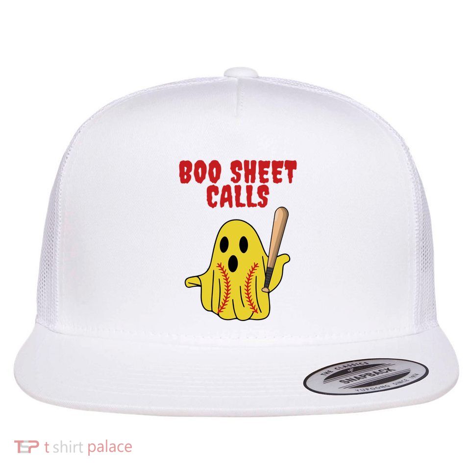 Softball Boo Sheet Calls Halloween Flatbill Hat
