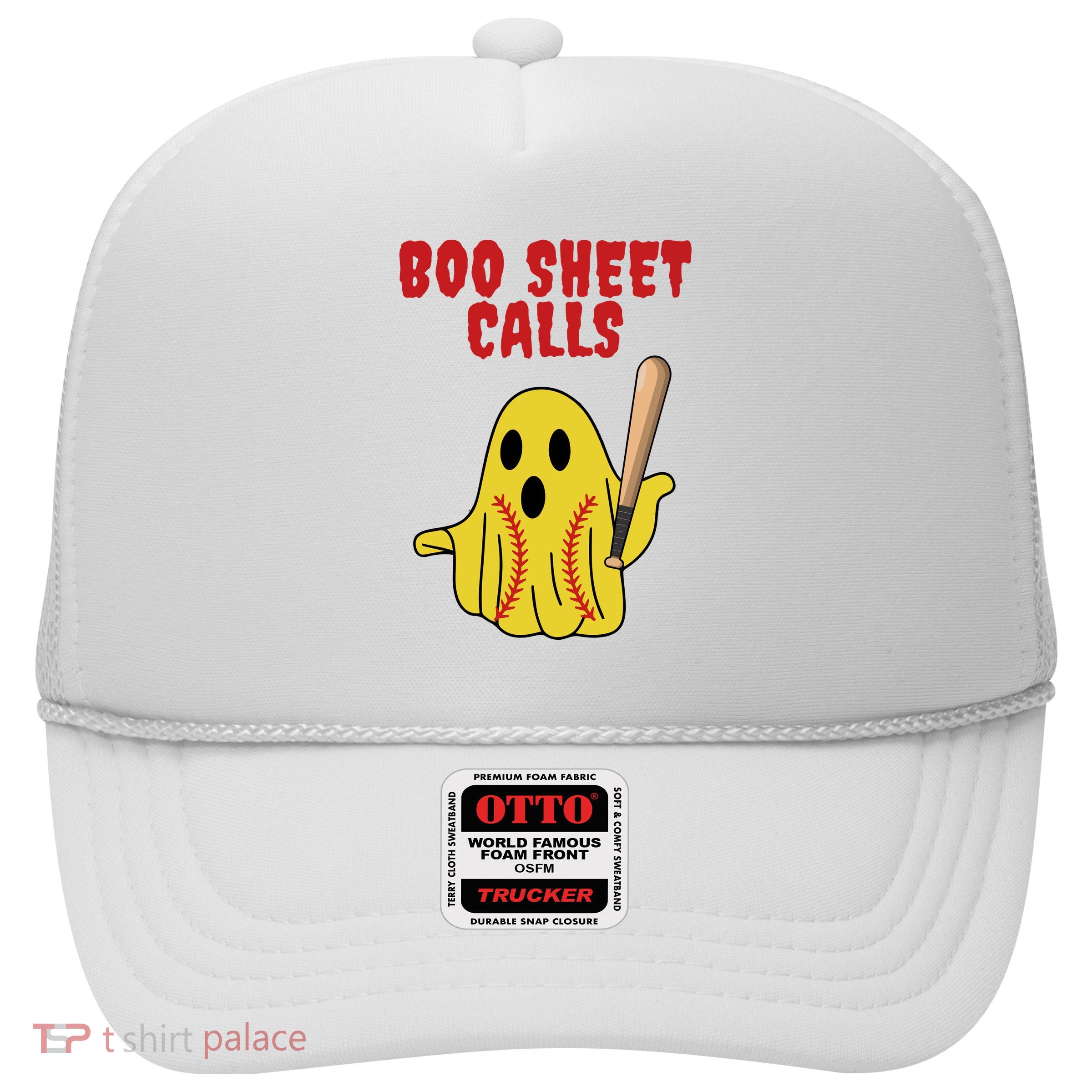 Softball Boo Sheet Calls Halloween Trucker Hat