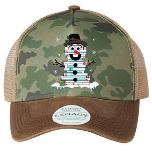 Snowman Book Stack Librarian Book Lover Christmas Legacy Tie Dye Trucker Hat