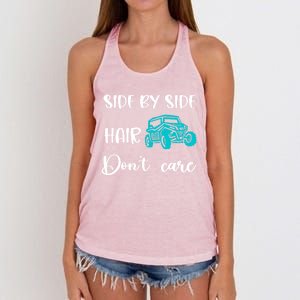 Side By Side Hair Don't Care Utv Sxs Mud Riding Meaningful Gift Women's Knotted Racerback Tank