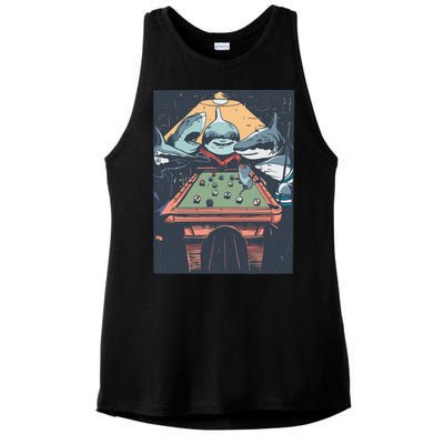 Sharks Billiard Ladies PosiCharge Tri-Blend Wicking Tank