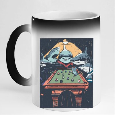 Sharks Billiard 11oz Black Color Changing Mug