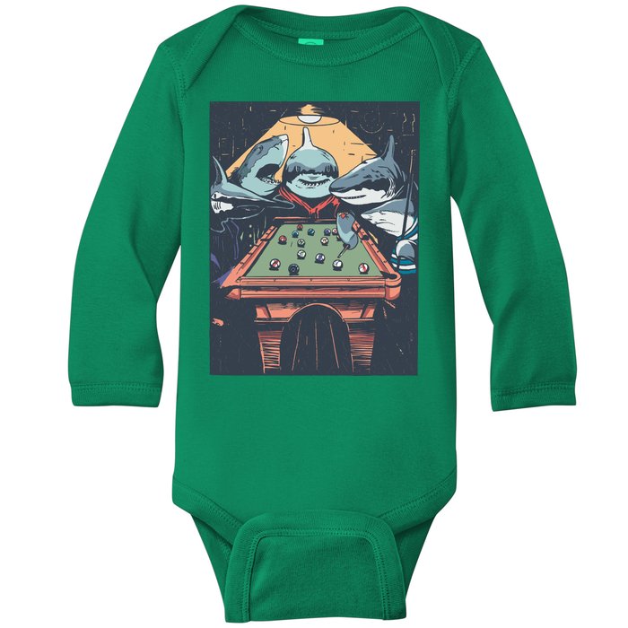 Sharks Billiard Baby Long Sleeve Bodysuit