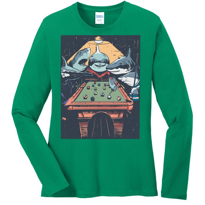 Sharks Billiard Ladies Long Sleeve Shirt