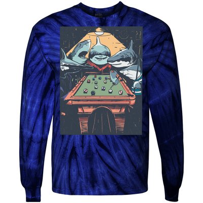 Sharks Billiard Tie-Dye Long Sleeve Shirt